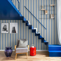 Blue Modern Stripes Wallpaper