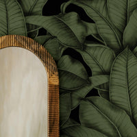 Olive Color Banana Leaf Wallpaper