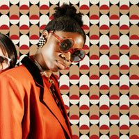 Red Mini Retro Design Removable Wallpaper