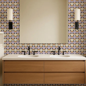 Lavender Mini Retro Design Wallpaper