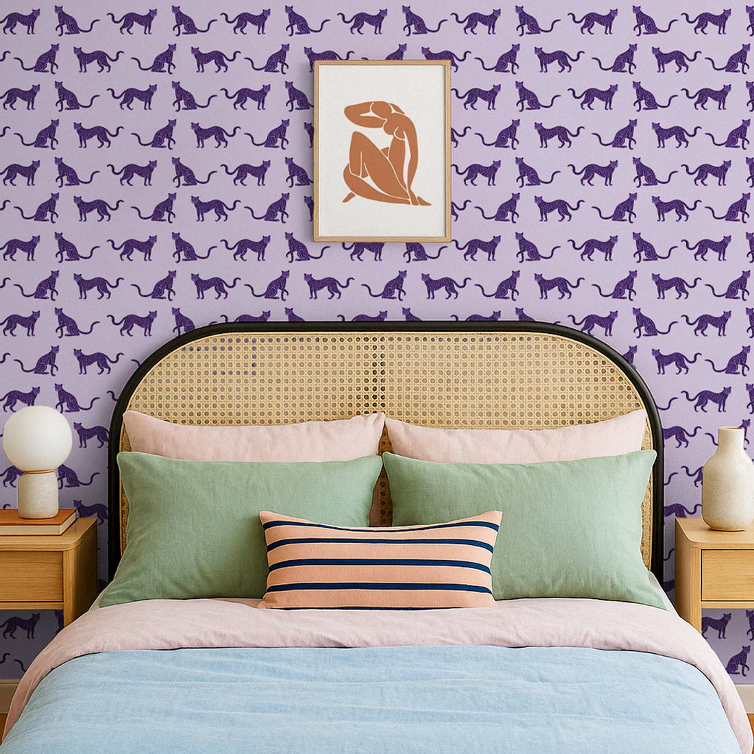 Purple Leopard Removable Wallpaper