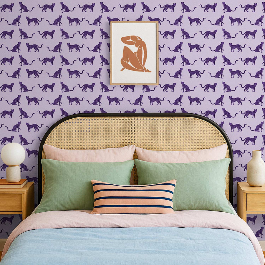 Purple Leopard Removable Wallpaper