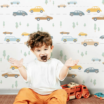 Classic Car Design Kids Removable Wallpaper