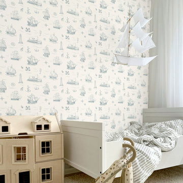 Vintage Ship Pattern Removable Wallpaper