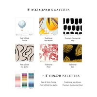 Wallpaper materials and designs included in designer swatch book by Livettes Wallpaper