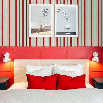Red Modern Stripes Wallpaper