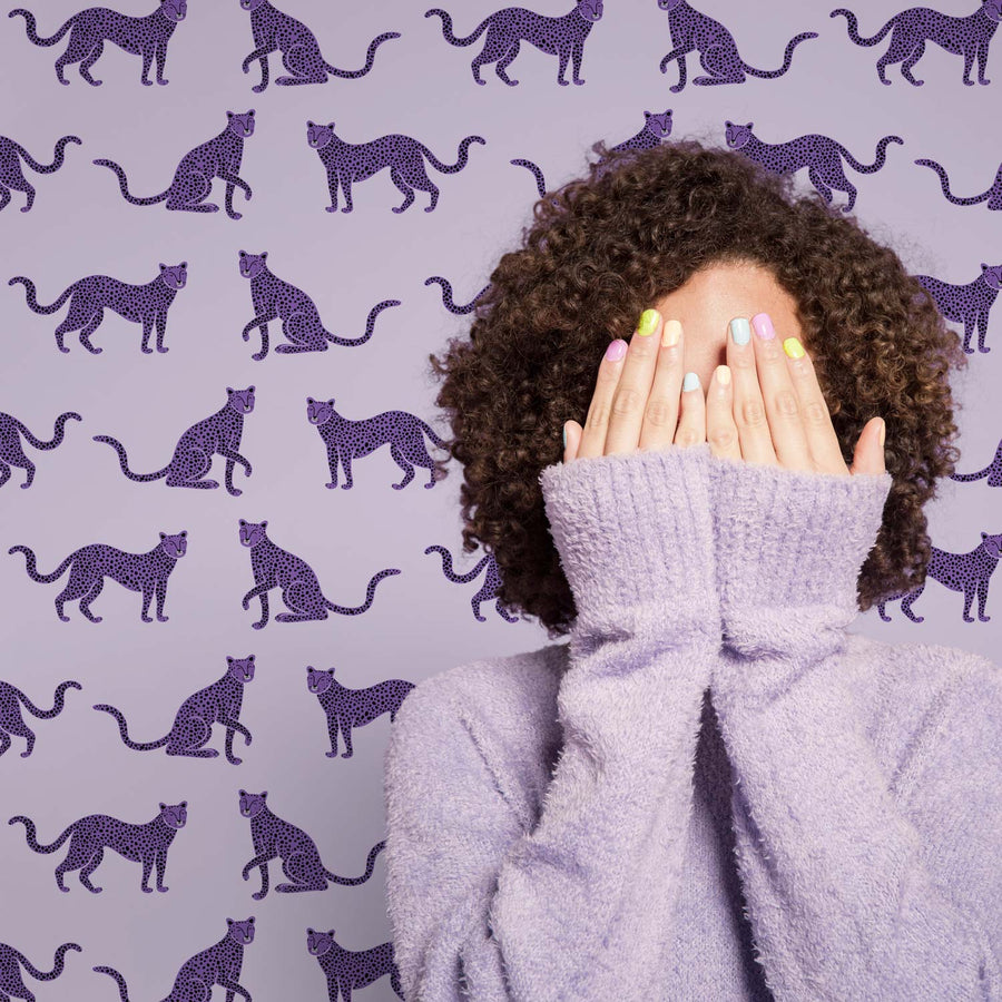 Purple Leopard Removable Wallpaper