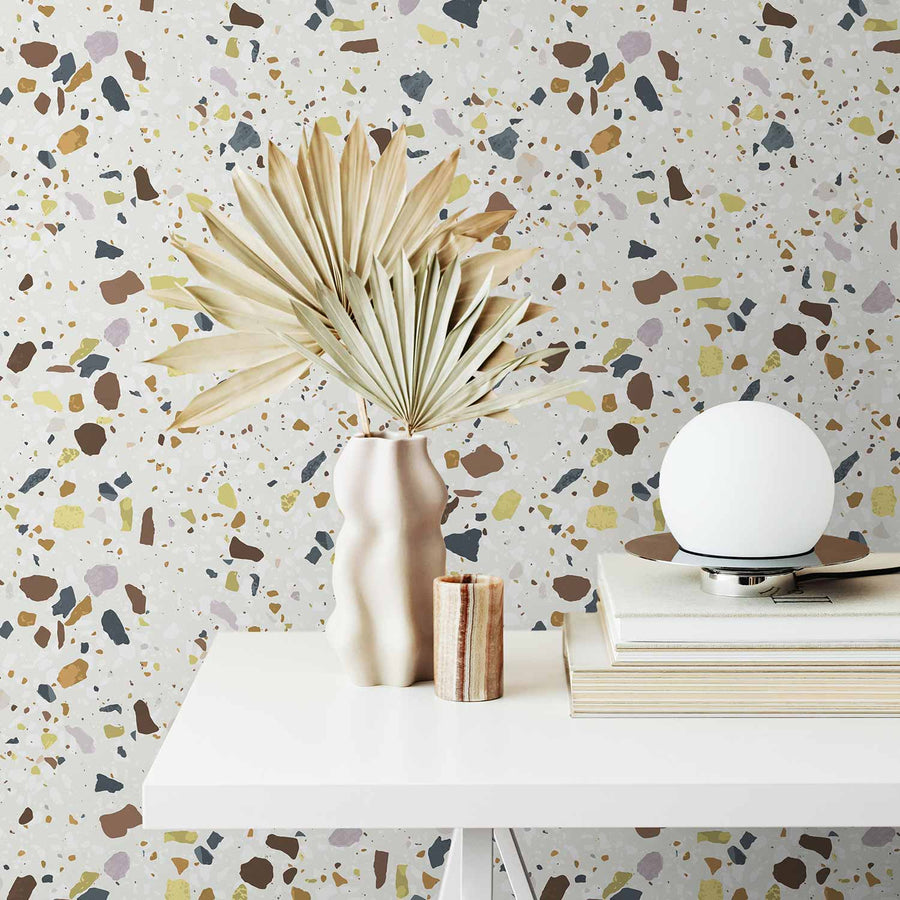 Fall Color Terrazzo Removable Wallpaper