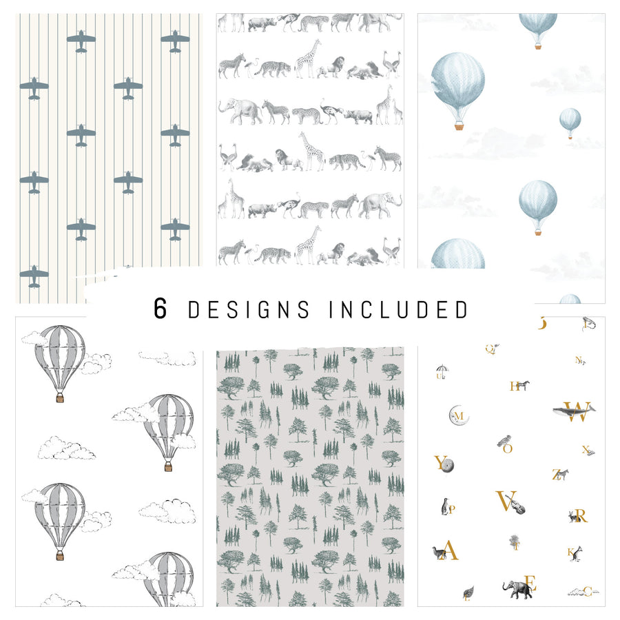 Wallpaper Sample Bundle - 6 Boys Room Samples