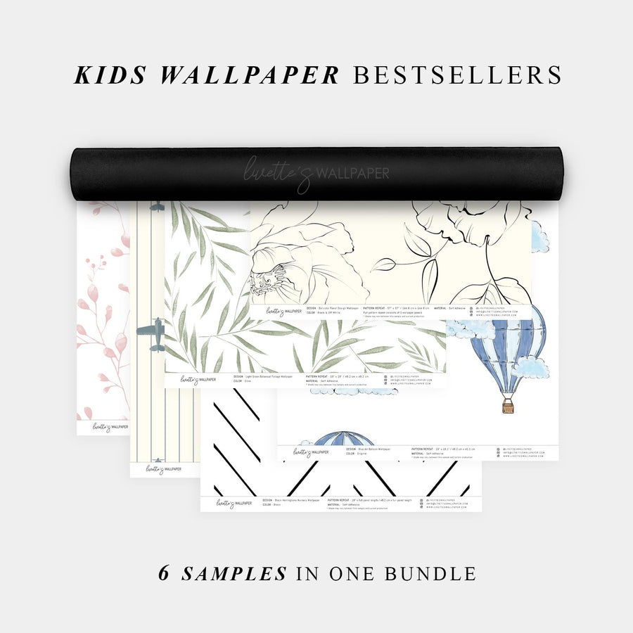 Wallpaper Sample Bundle - 6 Kids Wallpaper Bestsellers