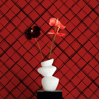Red Minimal Plaid Print Removable Wallpaper