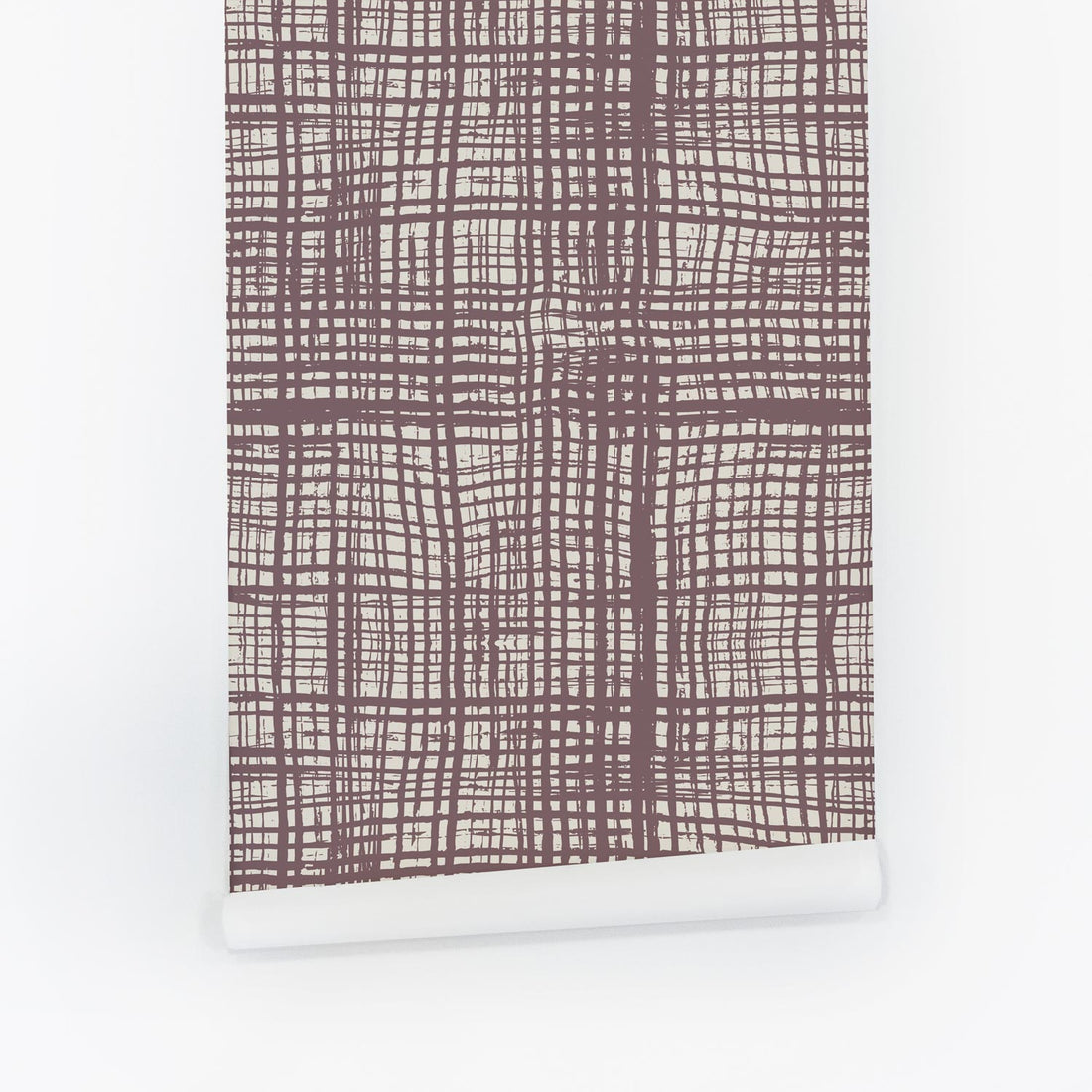 Cinnamon Slate Plaid Pattern Removable Wallpaper