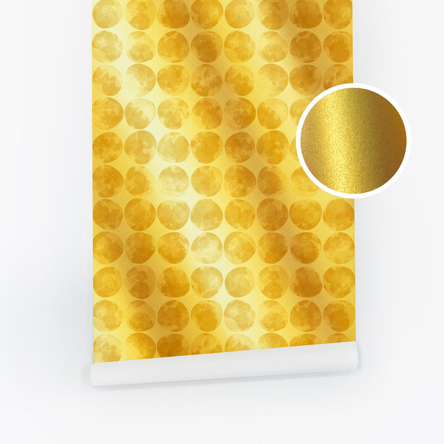 Metallic Gold Retro Chic Wallpaper