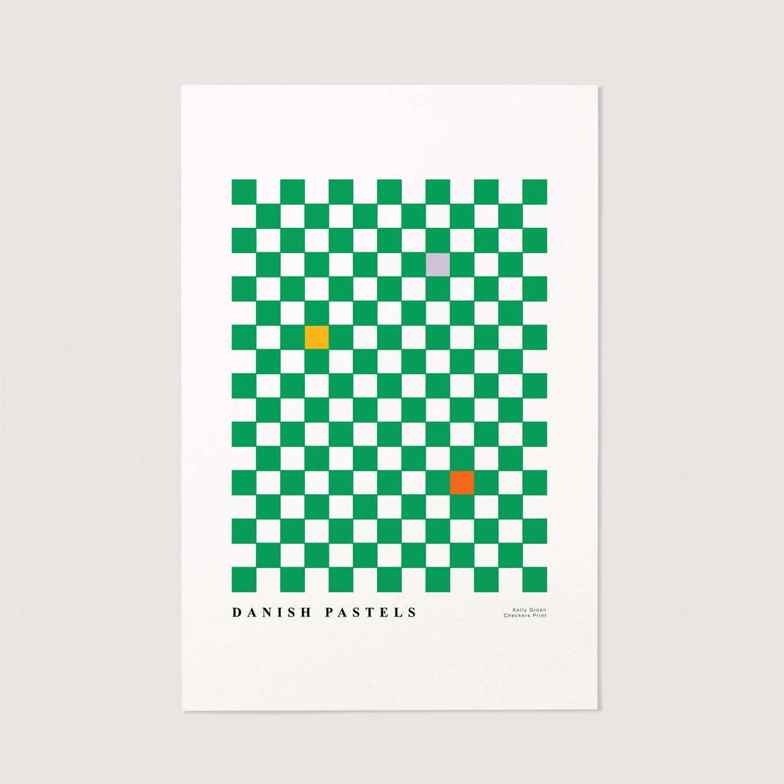 checkered pattern art poster for scandi home design