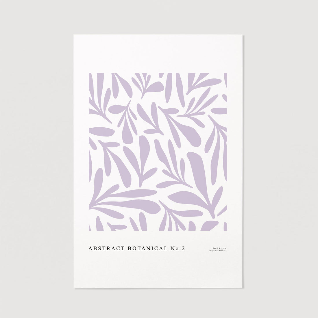 pastel purple leaves motif art print poster design