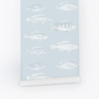 fish print inspired removable wallpaper design