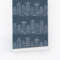 London Townhouse Pattern Removable Wallpaper