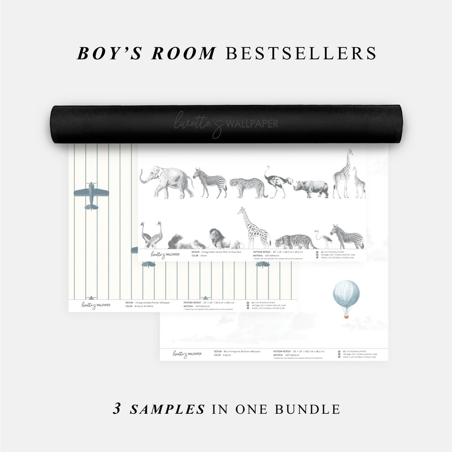 Wallpaper Sample Bundle - 3 Boys Room Samples