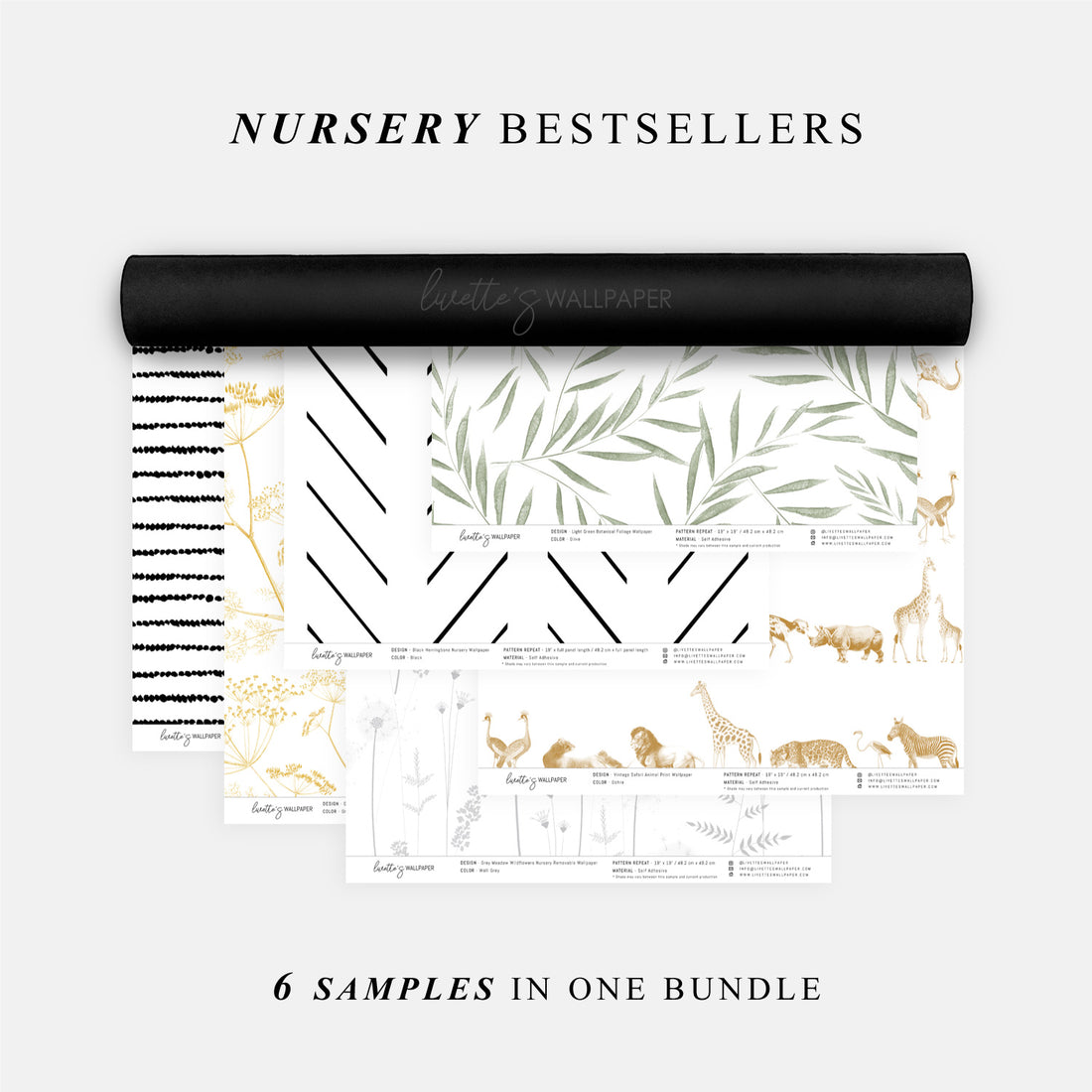 Wallpaper Sample Bundle - 6 Nursery Samples