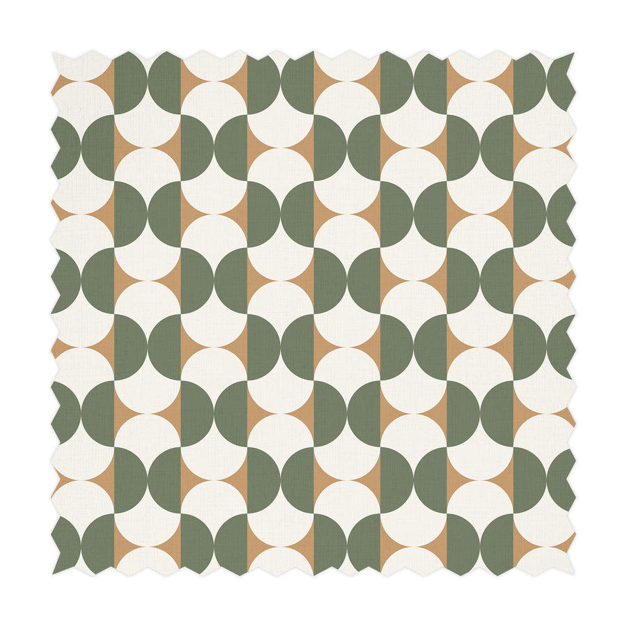 Olive Geometric Design Printed Fabric