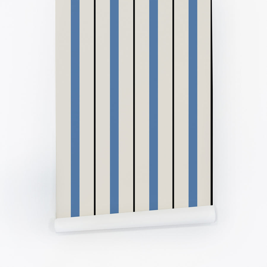 Blue Modern Stripes Wallpaper