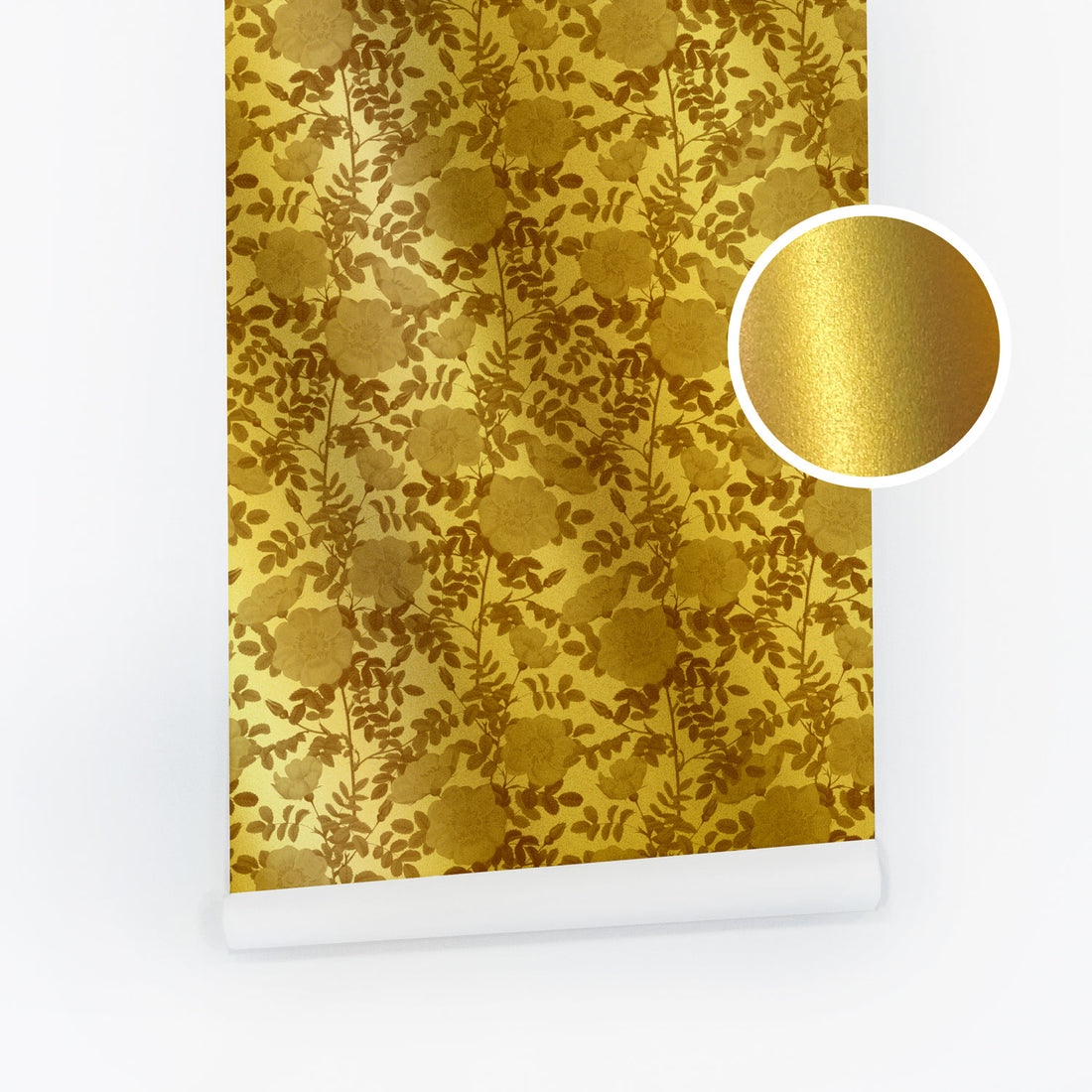 Gold Royal Bloom Metallic Wallpaper