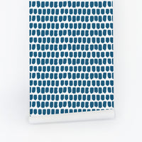 Royal Blue Tiny Brush Removable Wallpaper