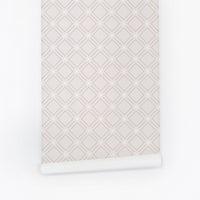 Nude pink color geometric removable wallpaper