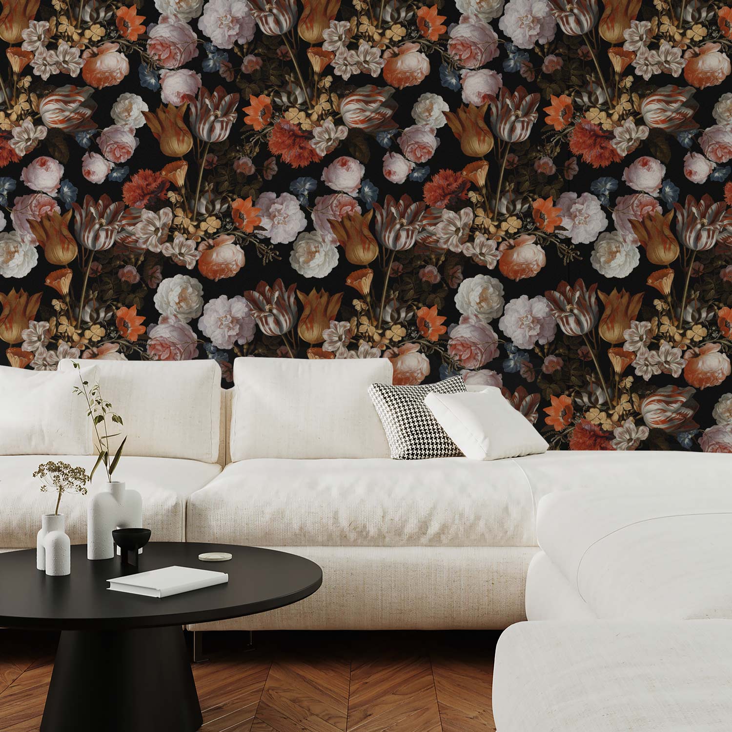 Dark floral wallpaper | removable & traditional wallpaper | Livettes ...