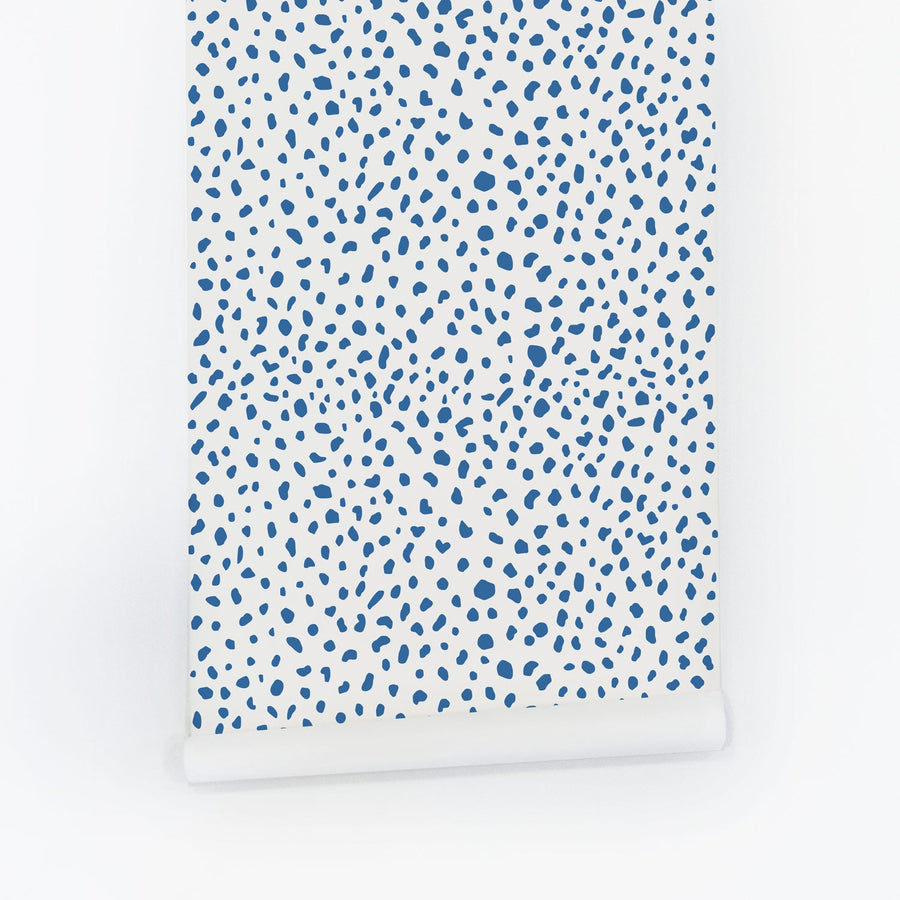 blue dalmatian peel and stick wallpaper for rentals
