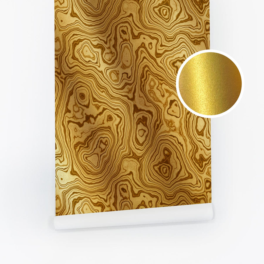 Gold Malachite Metallic Wallpaper