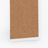 Orange and taupe cheetah wallpaper