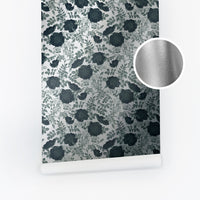 Silver Royal Bloom Metallic Wallpaper