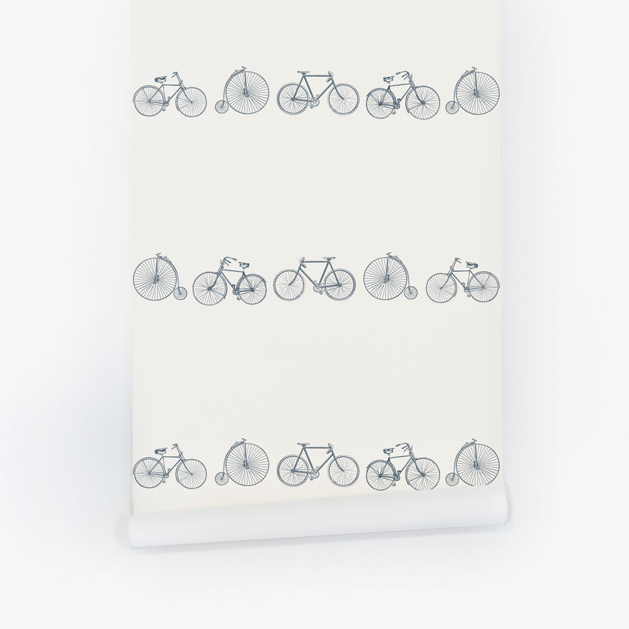 Minimalistic Vintage Bike Print Wallpaper