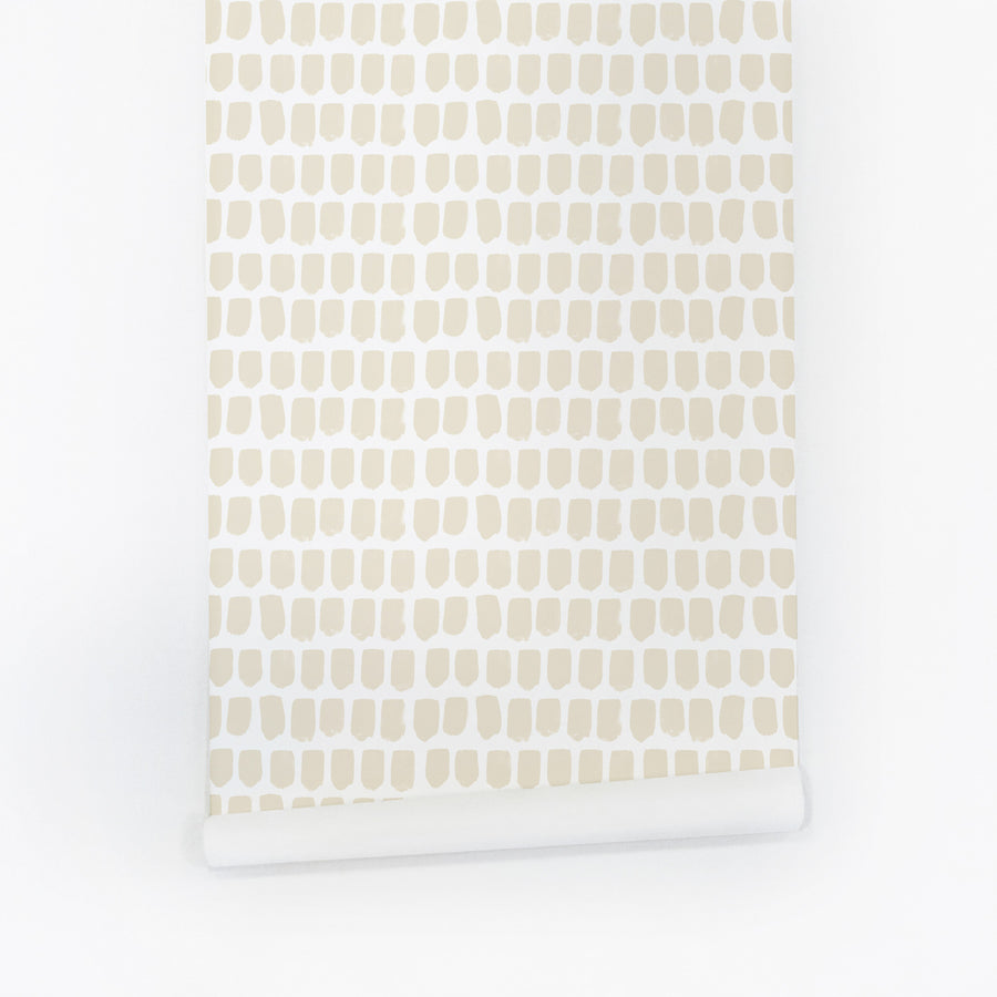 Tiny Brush Pattern removable wallpaper in Linen color