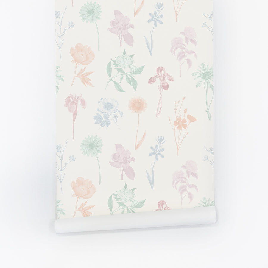 Pastel Vintage Floral Wallpaper