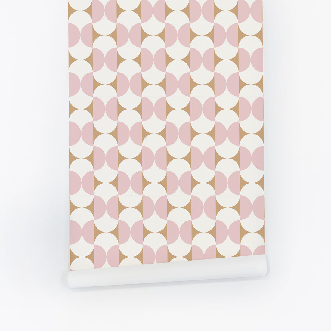 Modern Tiny Geometric Scallop Print Wallpaper