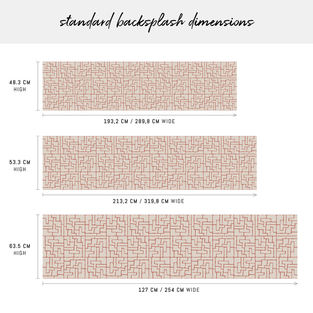 standard backsplash dimensions for kitchen backsplash