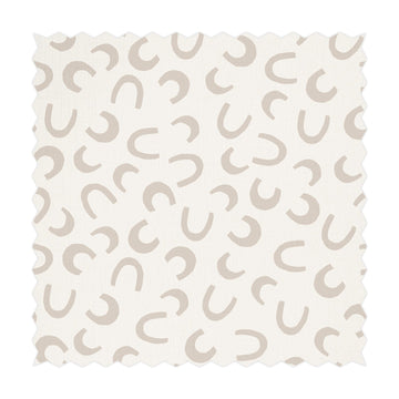beige color fabric with tiny horseshoe prints