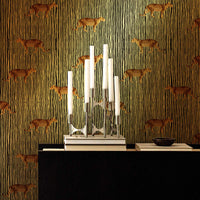 Bold Leopard Design Gold Metallic Wallpaper