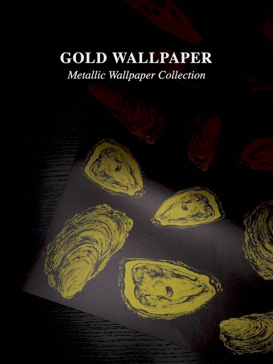 Gold Abstract Oysters Removable Wallpaper