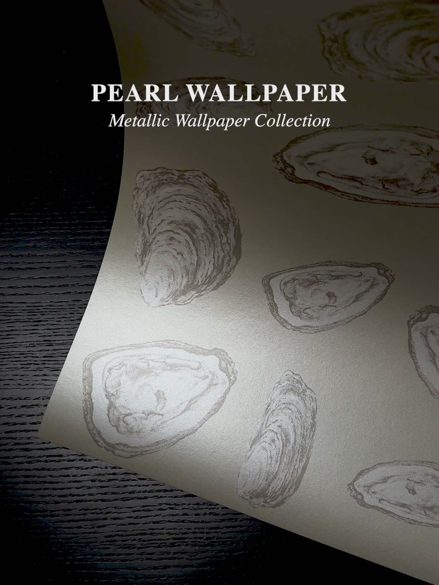 Pearl Abstract Oysters Metallic Wallpaper