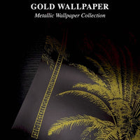 Metallic Gold Palm Leaves Wallpaper