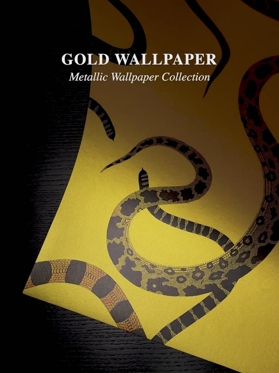 Gold Snake Metallic Wallpaper