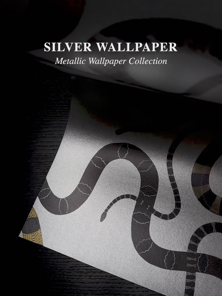 Silver Snake Metallic Wallpaper