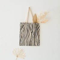 elegant zebra animal print fabric design for tote bag